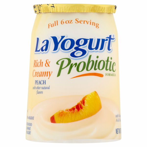 Yogurt/Kefir La Yogurt Probiotic Rich & Creamy Peach Blended Lowfat Yogurt hero