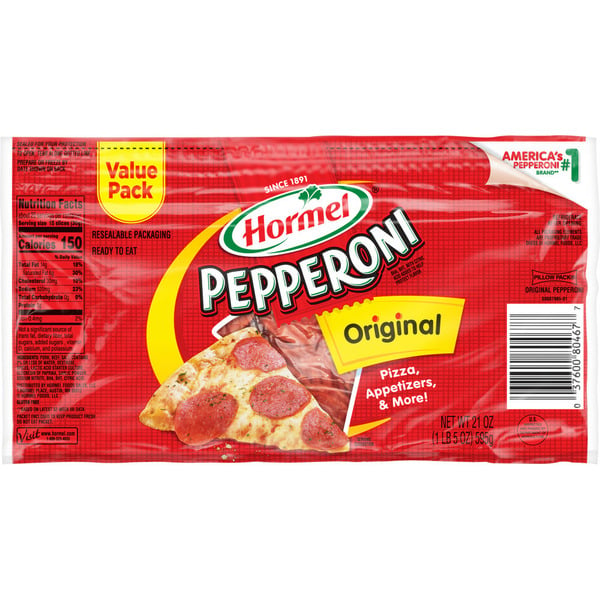 Packaged Lunch Meat HORMEL Pepperoni Original Pepperoni hero