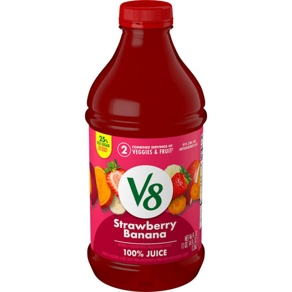 Juice & Nectars V8 Strawberry Banana 100% Fruit and Vegetable Juice hero