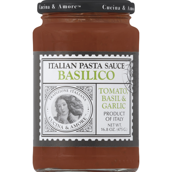 Pasta Sauce Cucina & Amore Pasta Sauce, Italian, Basilico, Tomato Basil & Garlic hero