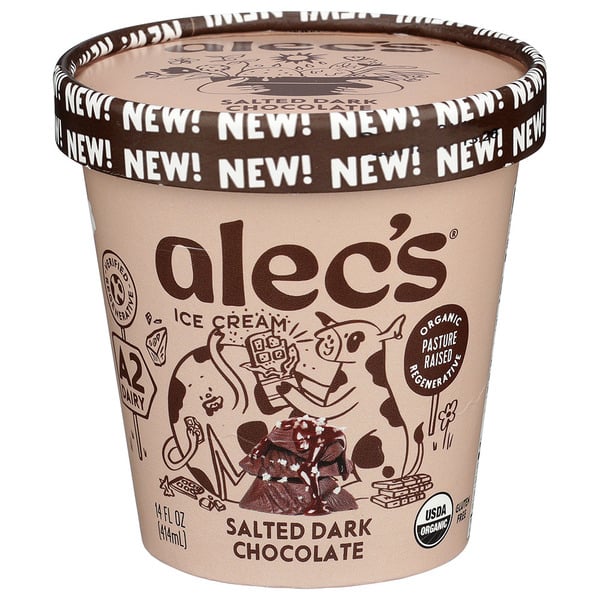 Ice Cream & Ice Alec's Ice Cream Salted Dark Chocolate, A2 Organic Dairy hero