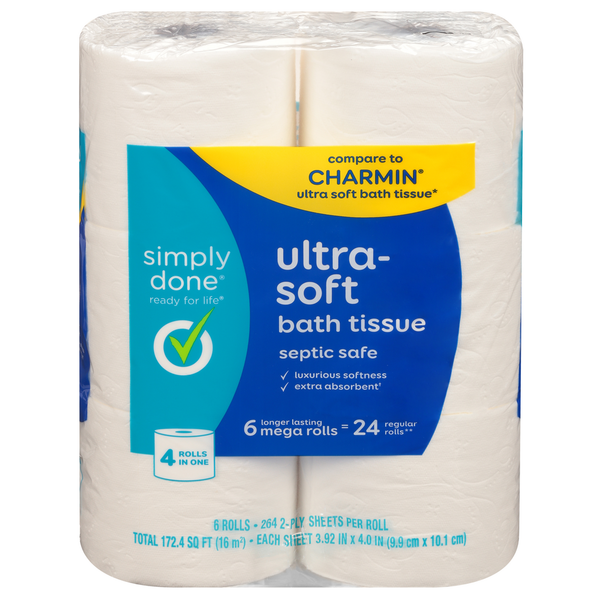 Paper Goods Simply Done Bath Tissue, Ultra-Soft, Mega Rolls, 2-Ply hero