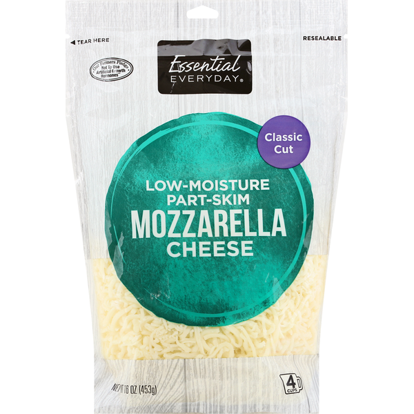 Packaged Cheese Essential Everyday Mozzarella Cheese, Low-Moisture Part-Skim, Classic Cut hero