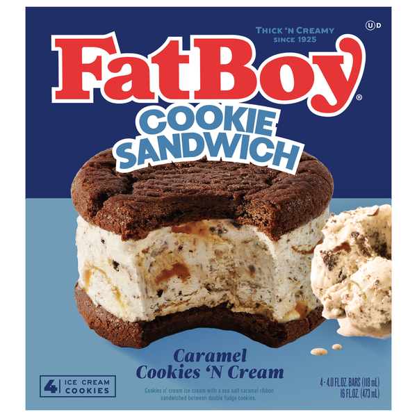 Frozen Dessert FatBoy Cookie Sandwich, Caramel Cookie 'N Cream hero