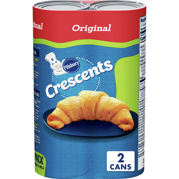 Doughs, Gelatins & Bake Mixes Pillsbury Original Crescent Rolls Refrigerated Canned Pastry Dough hero