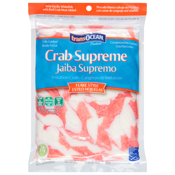 Packaged Seafood Trans-Ocean Imitation Crab, Flake Style hero