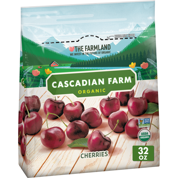 Frozen Produce Cascadian Farm Organic Cherries, Premium Frozen Fruit, Non-GMO, Resealable hero