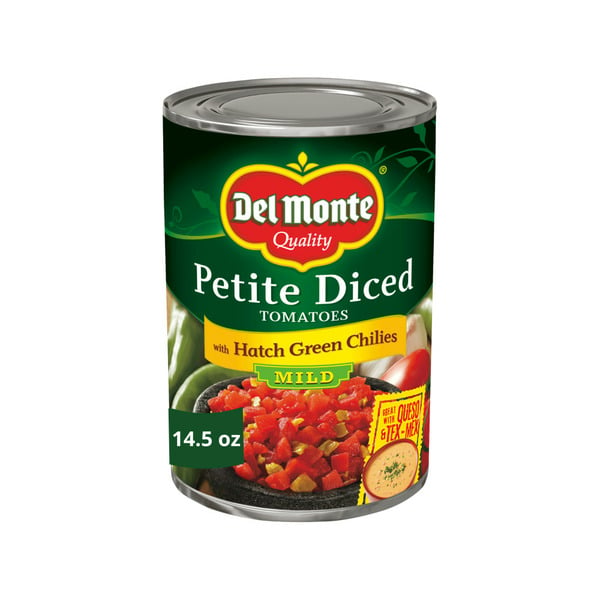 Canned & Jarred Vegetables Del Monte Petite Diced Tomatoes with Mild Hatch Green Chilies hero