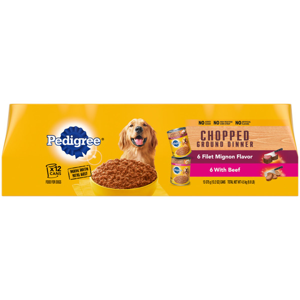 Dog Food & Care Pedigree Chopped Ground Dinner Food For Dogs Variety Pack hero