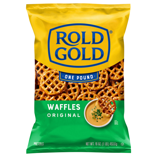 Frozen Breakfast ROLD GOLD Pretzels, Original, Waffles, One Pound hero