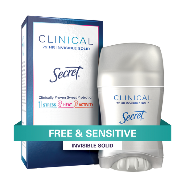 Deodorants Secret Clinical Strength Invisible Solid Antiperspirant and Deodorant, Free & Sensitive hero