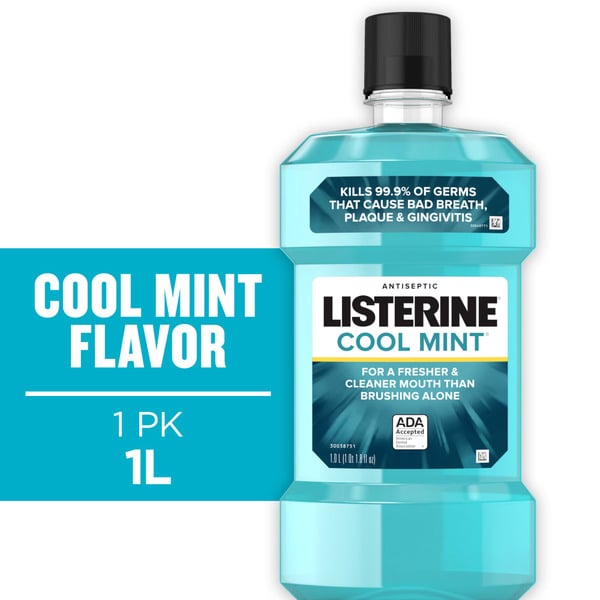 Oral Hygiene Listerine Cool Mint Antiseptic Mouthwash For Bad Breath hero