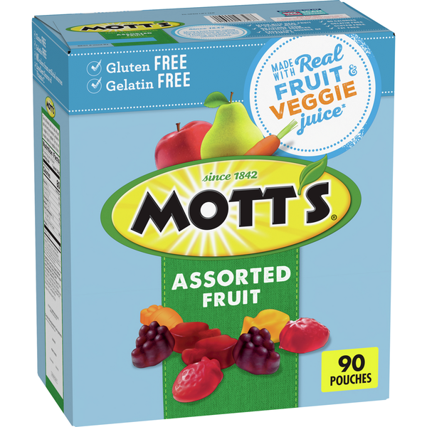 Fruit & Vegetable Snacks Mott’s Fruit Flavored Snacks, Assorted Fruit, Pouches hero