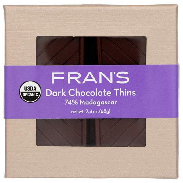 Candy & Chocolate Fran's Chocolate Dark Thins 72 Pct 16Pc hero