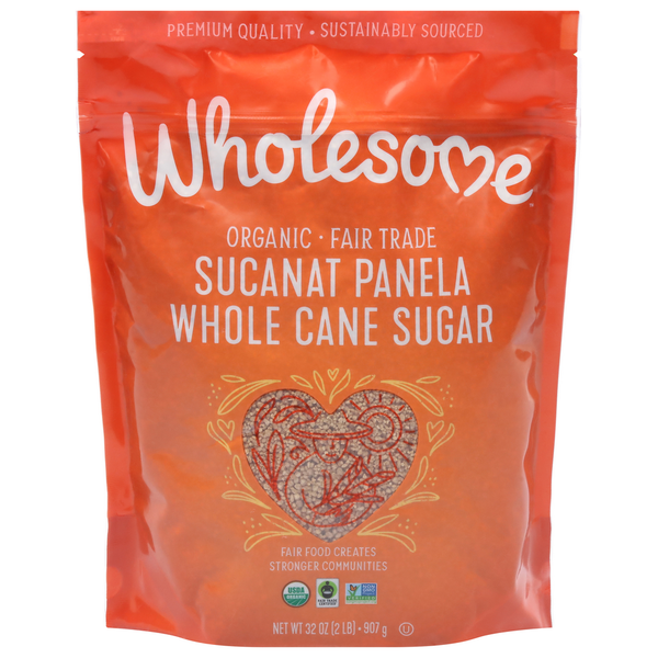 Baking Ingredients Wholesome Sugar, Organic, Whole Cane, Sucanat Panela hero