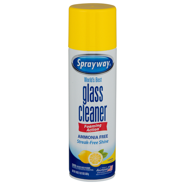 Cleaning Products Sprayway Glass Cleaner, Ammonia Free, Foaming Action, Lemon Scent hero