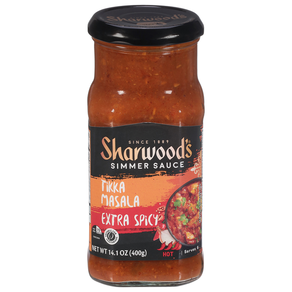 Sharwood's Simmer Sauce, Tikka Masala, Extra Spicy, Hot hero