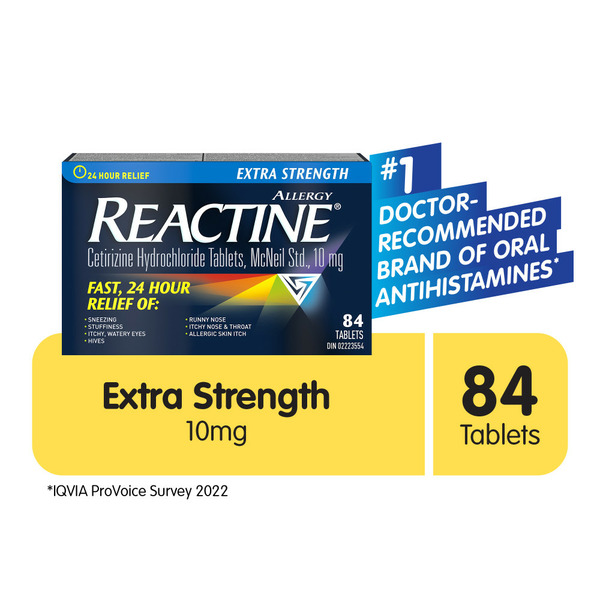 Cold, Flu & Allergy REACTINE Tablets Extra Strength 10 Mg hero