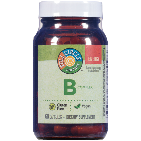 Vitamins & Supplements Full Circle B Complex Supports Energy Metabolism Dietary Supplement Vegan Capsules hero