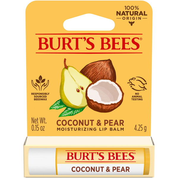 Facial Care Burt's Bees Coconut and Pear Lip Balm, Natural Origin hero