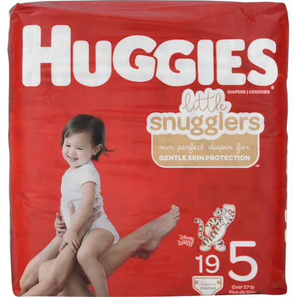 Diapers & Wipes Huggies Little Snugglers Baby Diapers, Size 5 (27+ lbs) hero