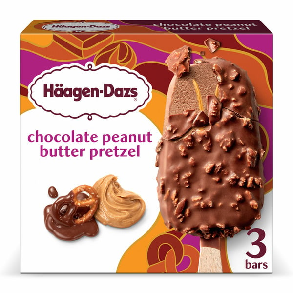 Ice Cream & Ice Haagen-Dazs Chocolate Peanut Butter Pretzel Ice Cream Bars hero