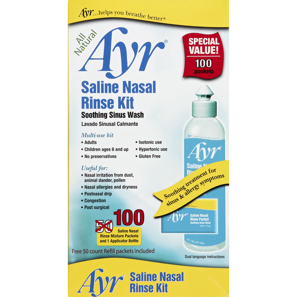 Cold, Flu & Allergy Ayr Saline Nasal Rinse Kit hero