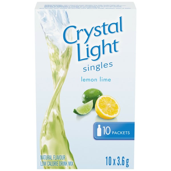 Cocoa & Drink Mixes Crystal Light Singles, Lemon Lime hero