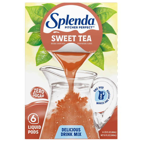 Cocoa & Drink Mixes Splenda Drink Mix, Zero Sugar, Sweet Tea, Liquid Pods hero