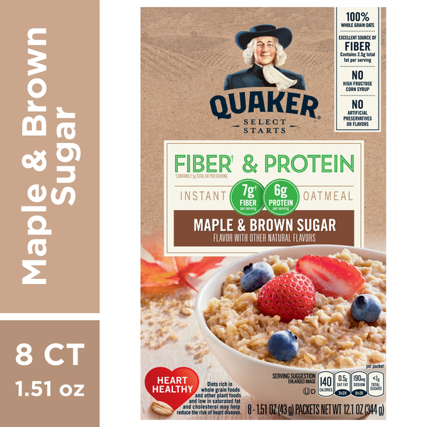 Hot Cereal & Pancake Mixes Quaker Instant Oatmeal, Maple & Brown Sugar hero