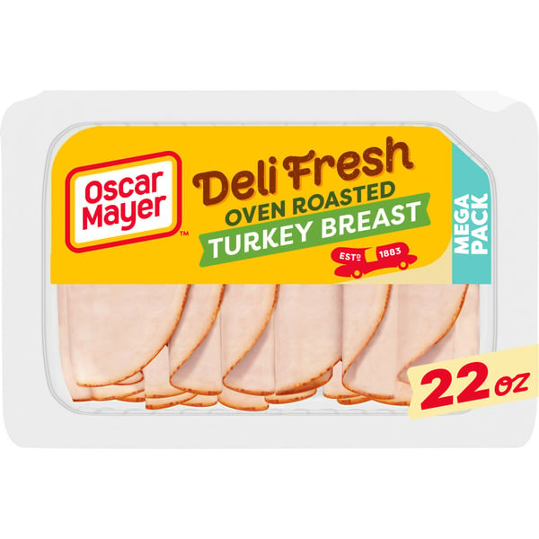 Lunch Meat Oscar Mayer Deli Fresh Oven Roasted Turkey Breast Sliced Sandwich Lunch Meat Mega Pack hero