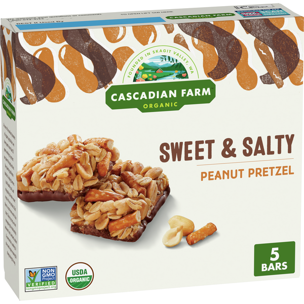 Breakfast Bars & Pastries Cascadian Farm Organic Peanut Pretzel Granola Bars hero