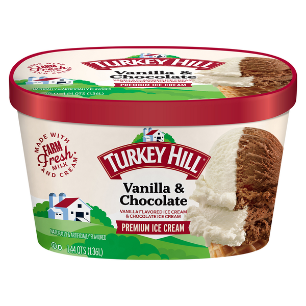 Ice Cream & Ice Turkey Hill Ice Cream, Premium, Vanilla & Chocolate hero