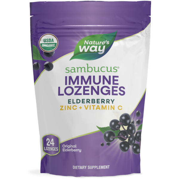 Supplement Combinations Nature's Way Sambucus Organic Elderberry + Vitamin C Zinc Lozenges hero