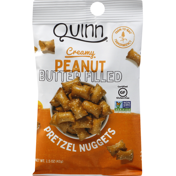 Chips & Pretzels Quinn Snacks Pretzel Nuggets, Creamy Peanut Butter Filled hero