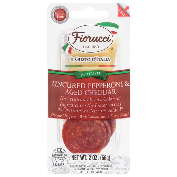 Fiorucci Pepperoni & Aged Cheddar, Uncured hero