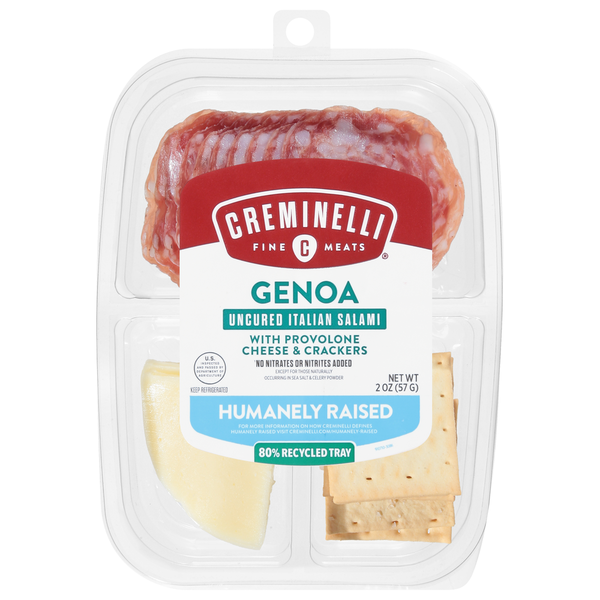 Packaged Meat Creminelli Fine Meats Uncured Italian Salami With Provolone Cheese & Crackers hero