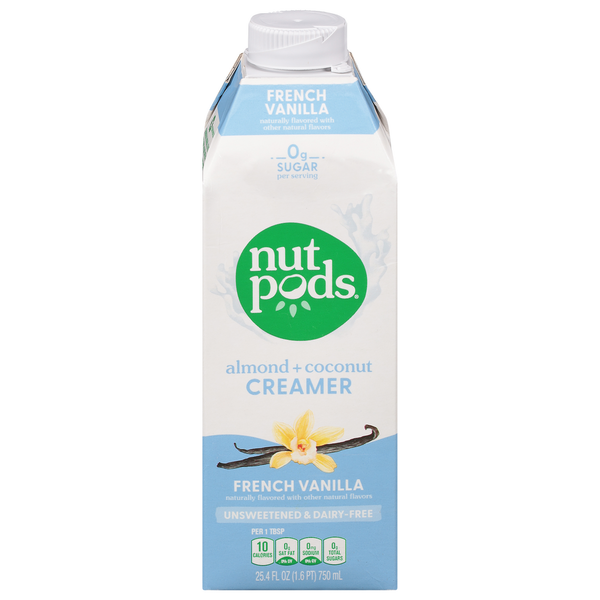 Cream & Half & Half nutpods Creamer, French Vanilla, Almond + Coconut hero