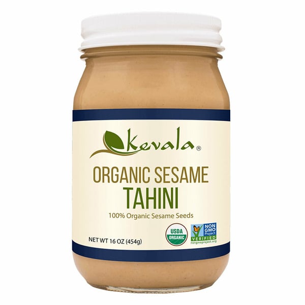 Condiments Kevala Organic Sesame Tahini, glass jar hero