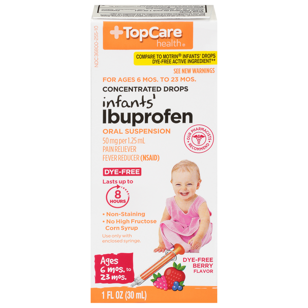 Baby First Aid & Vitamins TopCare Ibuprofen, Infants', 50 mg, Berry Flavor hero