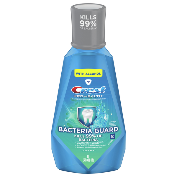 Oral Hygiene Crest Oral Mouthwash, Clean Mint, Bacteria Guard hero