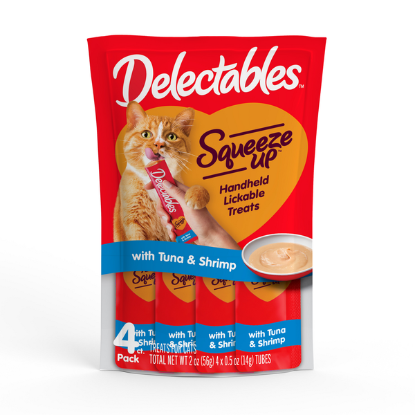 Cat Treats Delectables Squeeze Up Tuna & Shrimp Lickable Cat Treats hero