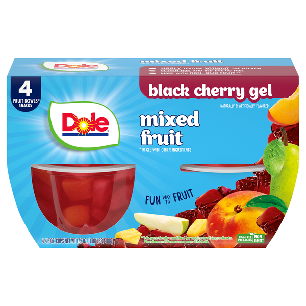 Canned Fruit & Applesauce Dole Mixed Fruit, in Gel, Black Cherry hero