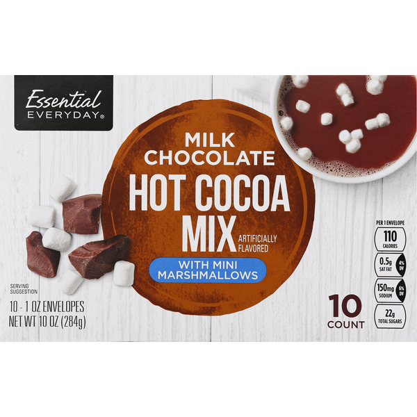 Cocoa & Drink Mixes Essential Everyday Hot Cocoa Mix, Milk Chocolate, with Mini Marshmallows hero