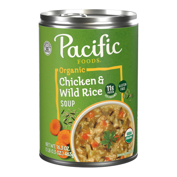 Pacific Foods Organic Chicken and Wild Rice Soup hero