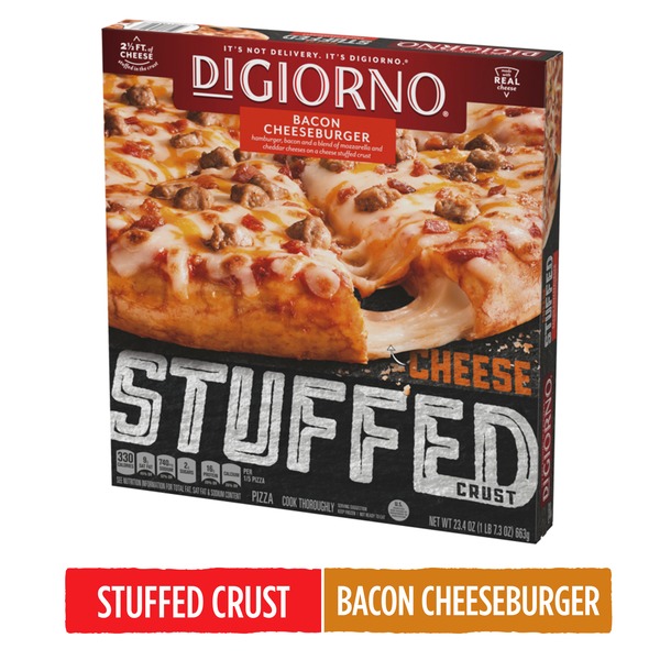 Frozen Pizza DiGiorno Cheese Stuffed Crust Bacon Cheeseburger Frozen Pizza hero