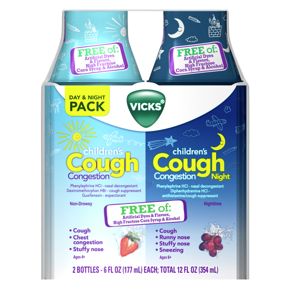 Vicks Cough & Congestion Relief, Day & Night Liquid Combo Pack hero