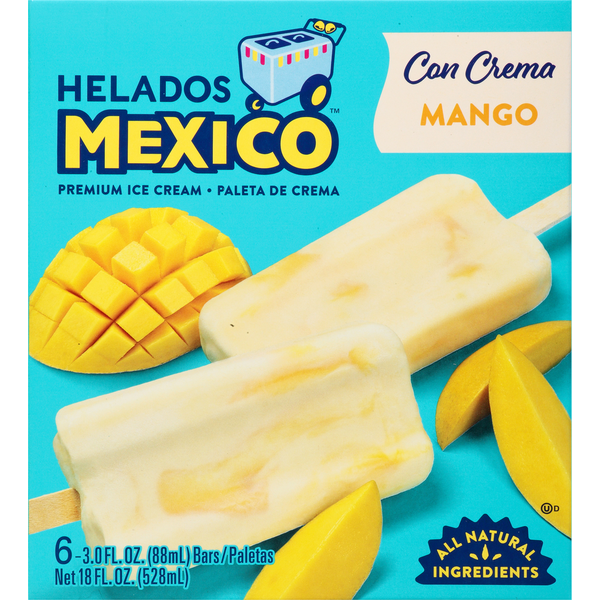 Ice Cream & Ice Helados Mexico Ice Cream Bars, Premium, Mango hero