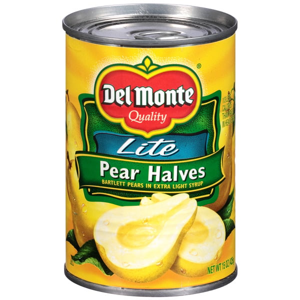 Canned Fruit & Applesauce Del Monte Pear Halves, Lite hero