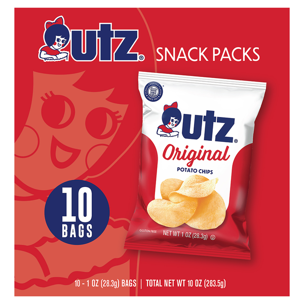 Chips & Pretzels Utz Potato Chips, Original, Snack Packs hero